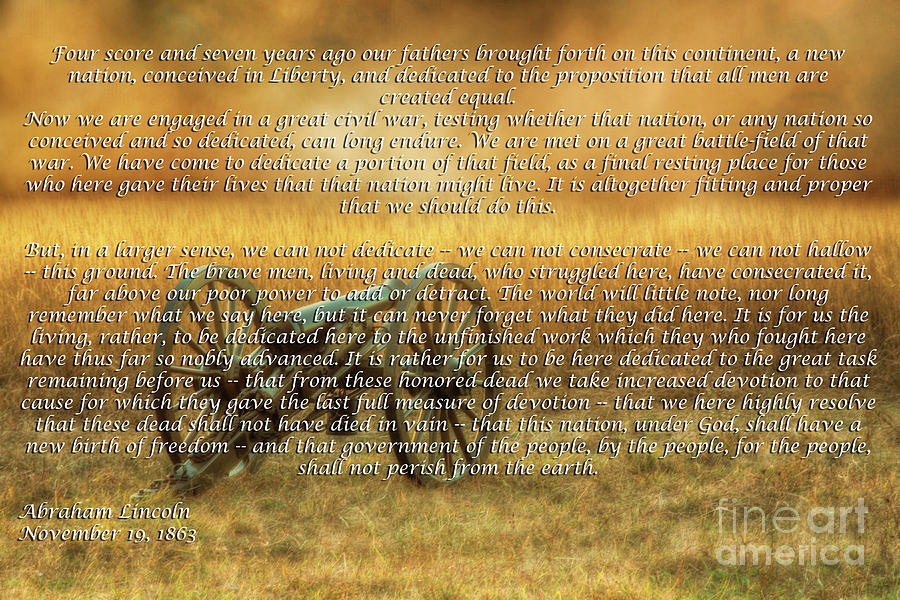 Gettysburg Address Cannon  #1 Digital Art by Randy Steele