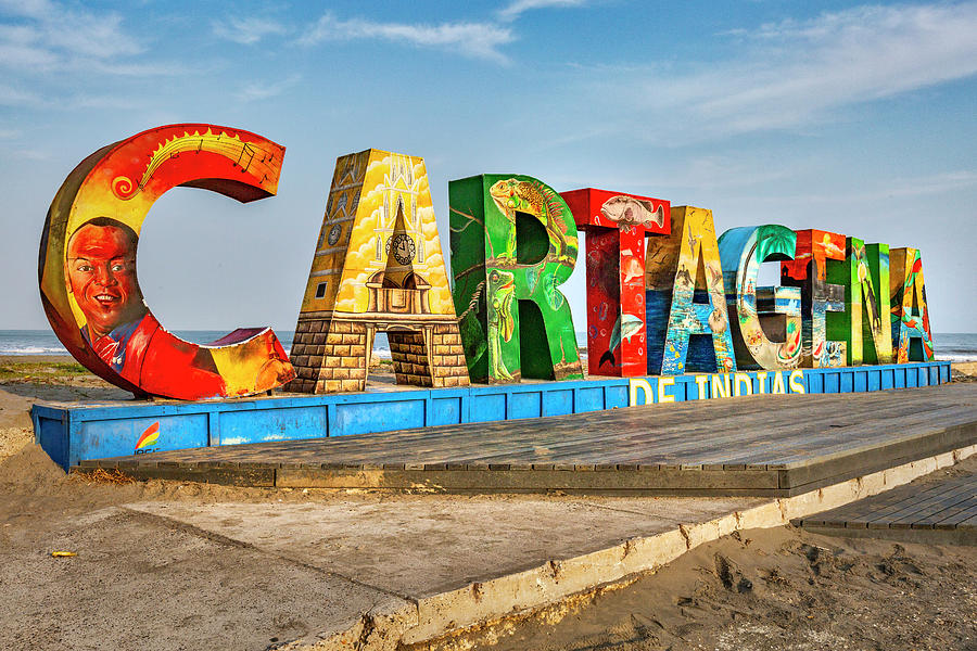 Giant Cartagena Sign, Colombia #1 Digital Art by Claudia Uripos