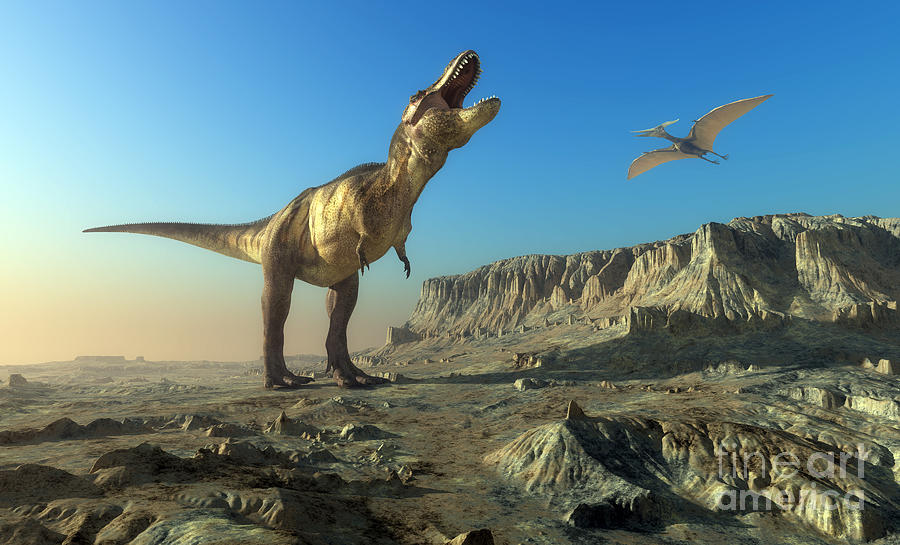 Giant Dinosaur In The Background Digital Art by Iurii - Pixels