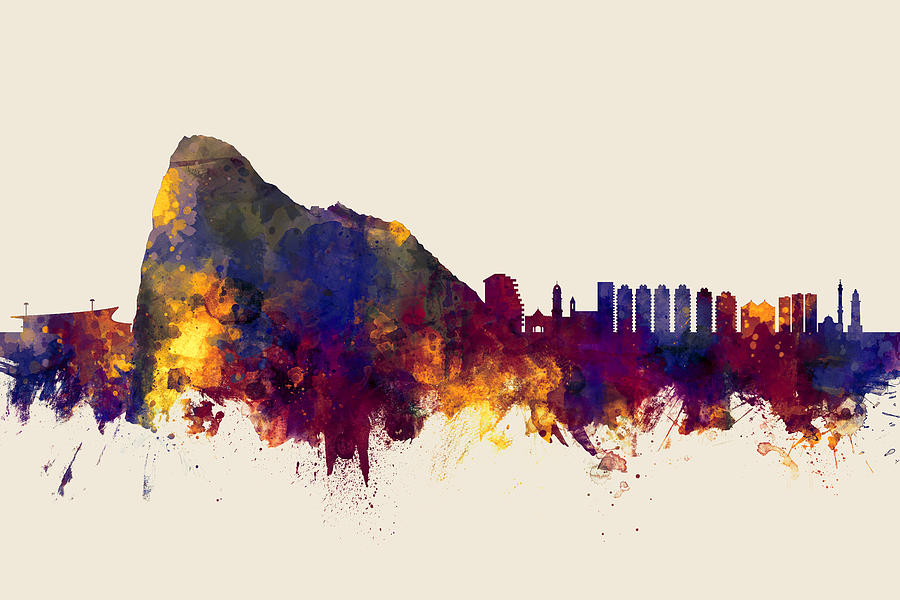 Gibraltar Skyline #1 Digital Art by Michael Tompsett