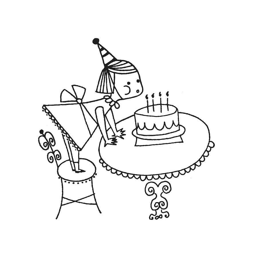 Birthday celebration. Young man blowing candles on festive cake. Surprise,  anniversary concept. Flat vector illustration on white background. 20882909  Vector Art at Vecteezy