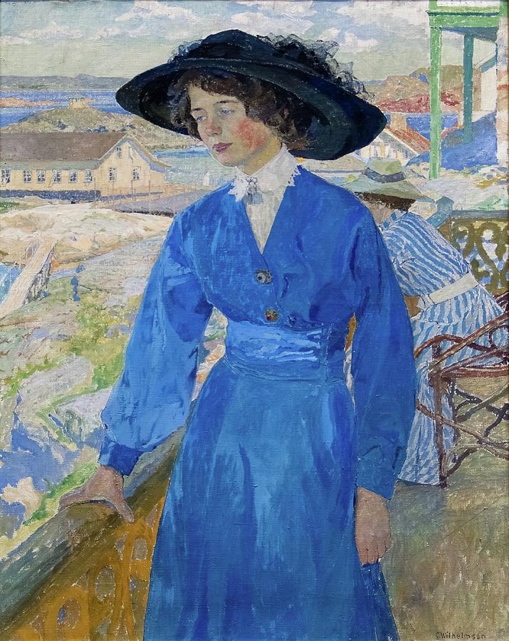 Girl In Blue Painting by Carl Wilhelmson - Fine Art America