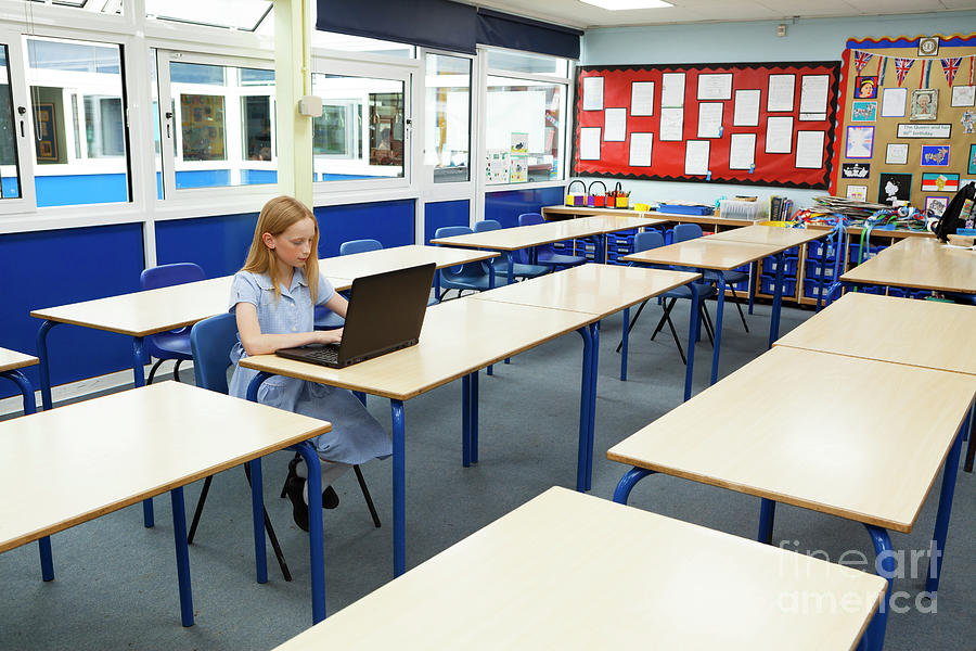 Girl In Classroom #1 Photograph by Conceptual Images/science Photo Library
