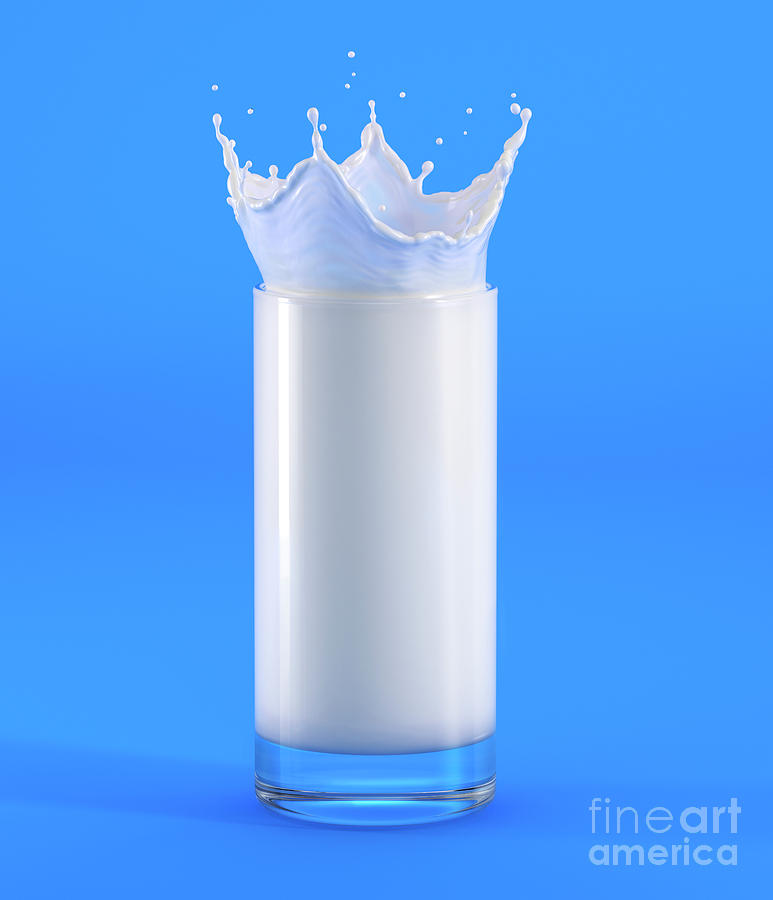 Glass Of Milk With Crown Splash Photograph By Leonello Calvettiscience