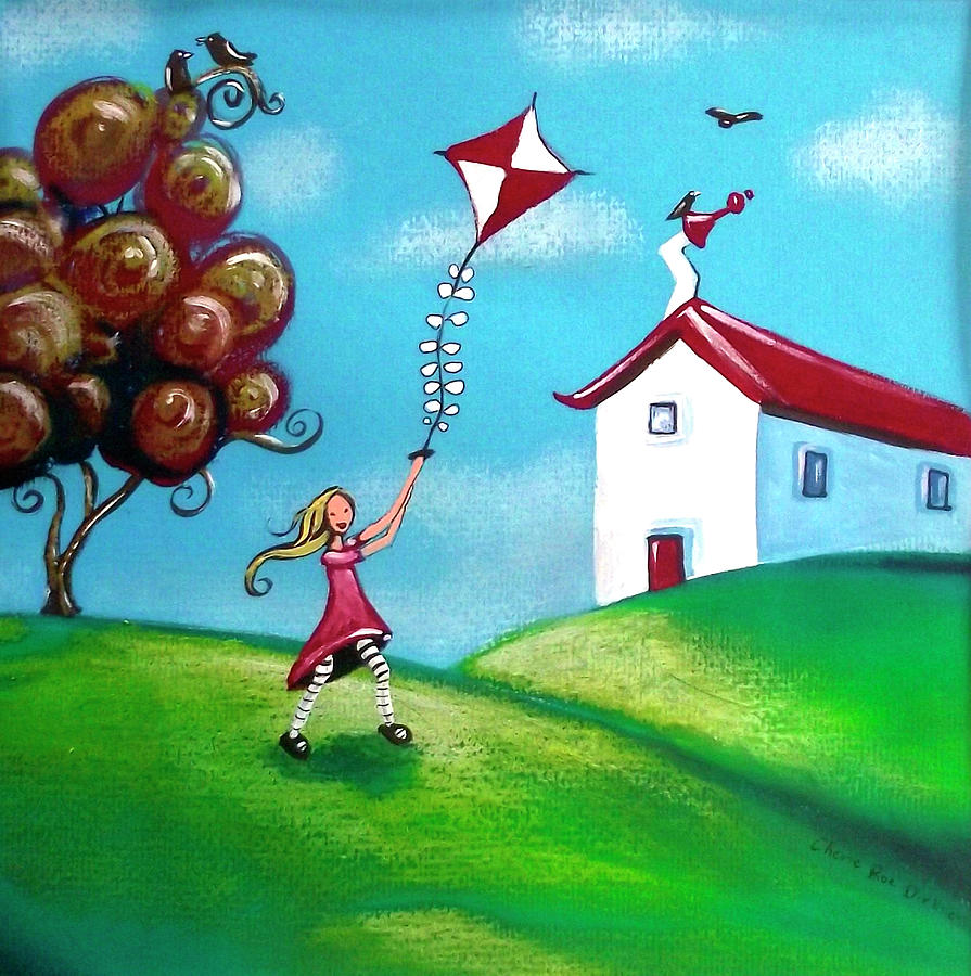 Bird Painting - Go Fly A Kite #1 by Cherie Roe Dirksen