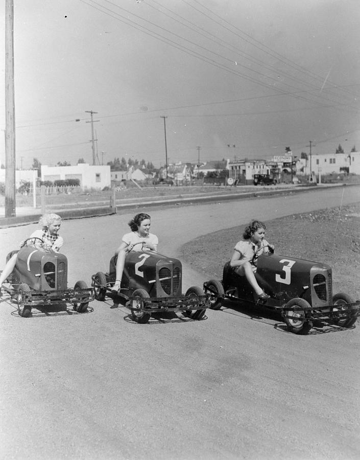 Go Go Cart Girls #1 Photograph by General Photographic Agency