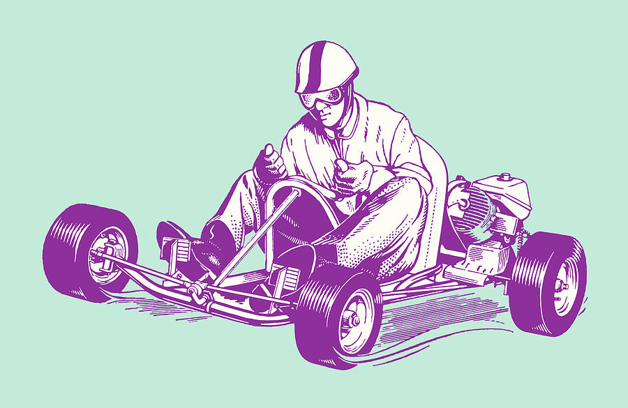 Transportation Drawing - Go Kart #1 by CSA Images