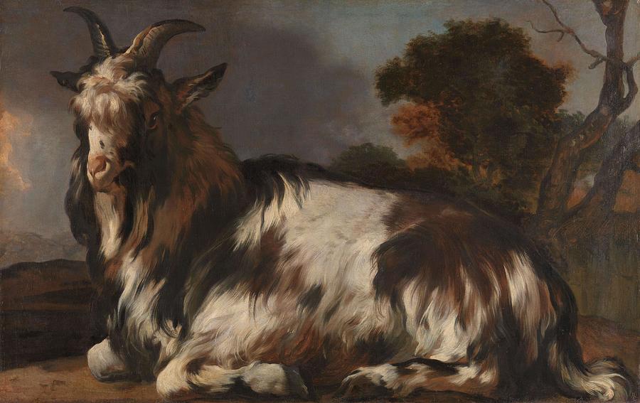 Goat Lying Down. #1 Painting by Jan Baptist Weenix