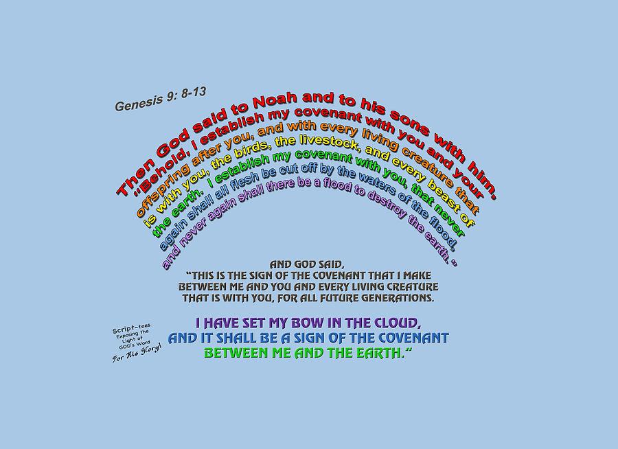 Gods Rainbow Covenant TShirt Mixed Media by Lori Tondini