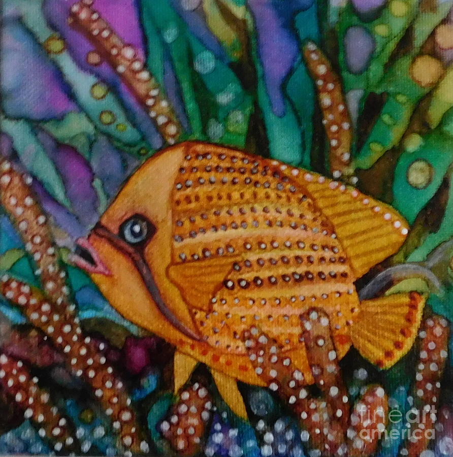 Gold Fish #2 Painting by Joan Clear