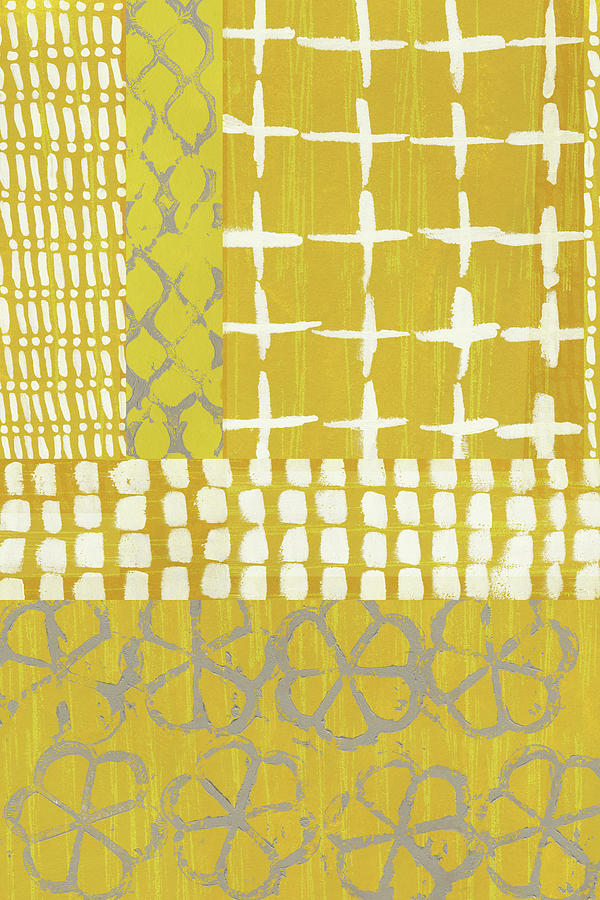 Pattern Painting - Golden Blockprint I #1 by Chariklia Zarris