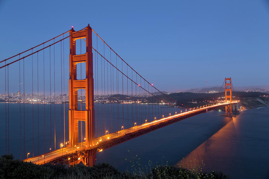 Golden Gate Bridge at Night Painting by Carol Highsmith - Fine Art America