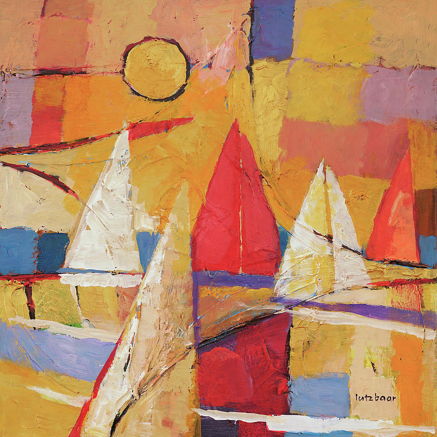 Golden Hour Sailing #1 Painting by Lutz Baar