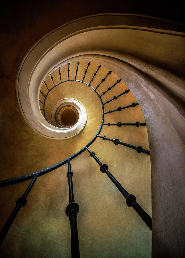Golden spiral staircase #1 Photograph by Jaroslaw Blaminsky