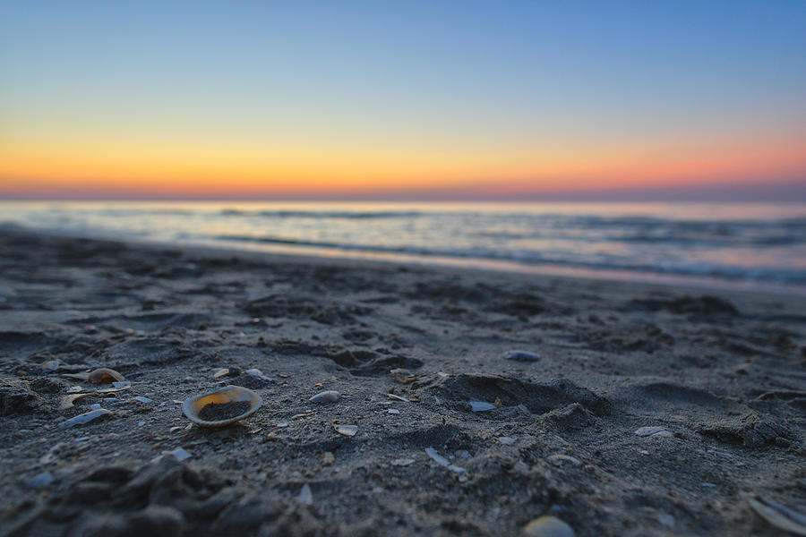 Golden Sunrise Sunset Dusk Over The Sea Photograph by Daniel Chetroni ...