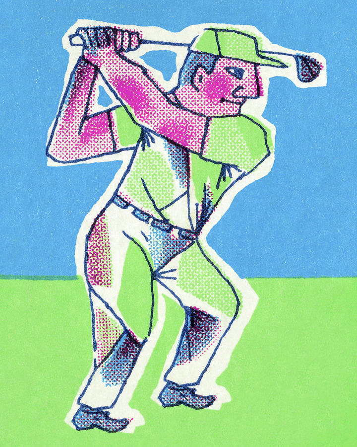 Golf Drawing - Golfer #1 by CSA Images