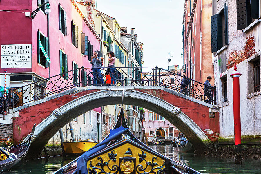 Gondola & Bridge, Venice Italy #1 Digital Art by Lumiere