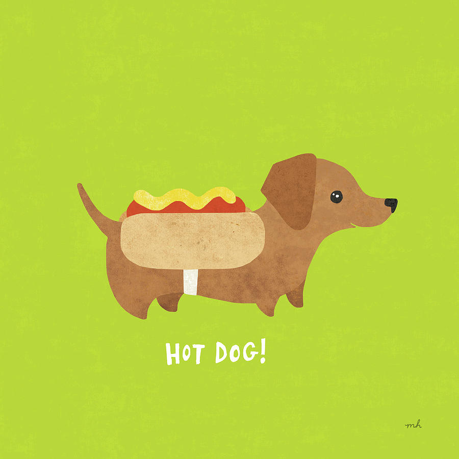 Animal Drawing - Good Dogs Dachshund Bright #1 by Moira Hershey