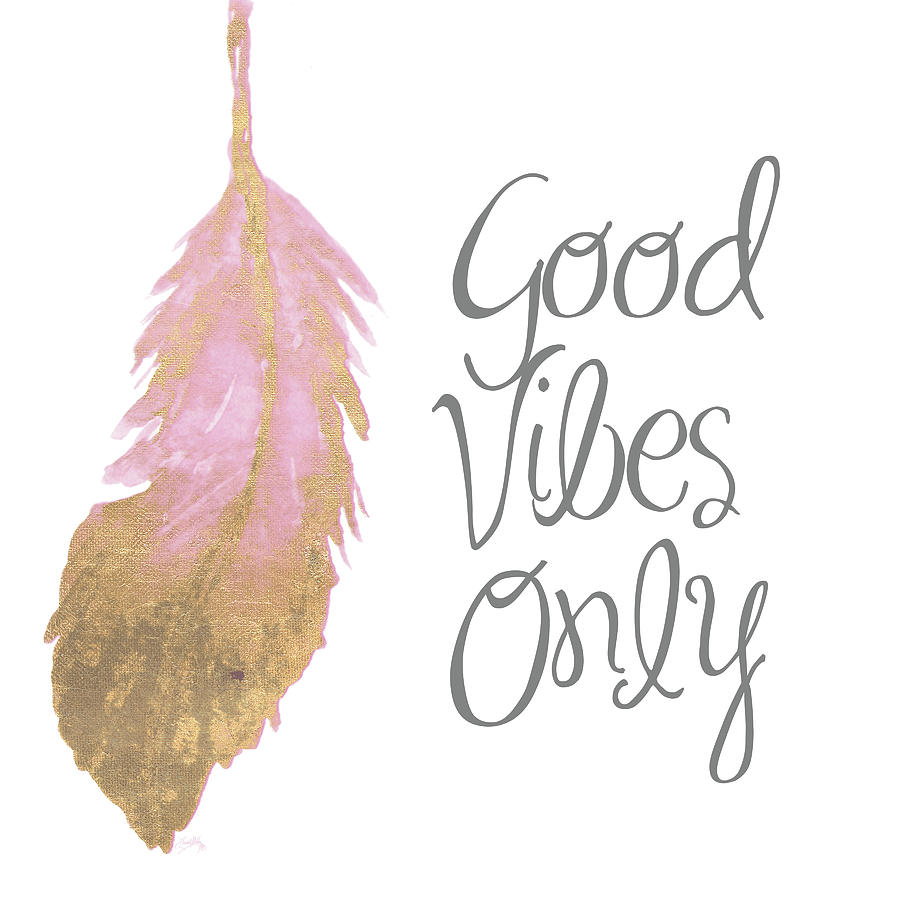 Feather Painting - Good Vibes And Smiles II #1 by Elizabeth Medley
