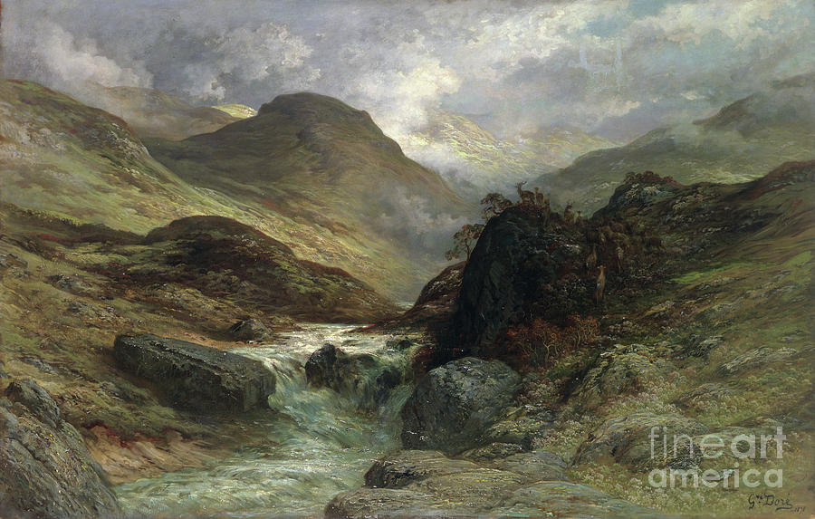 Gorge In The Mountains, 1878 Painting by Gustave Dore - Pixels