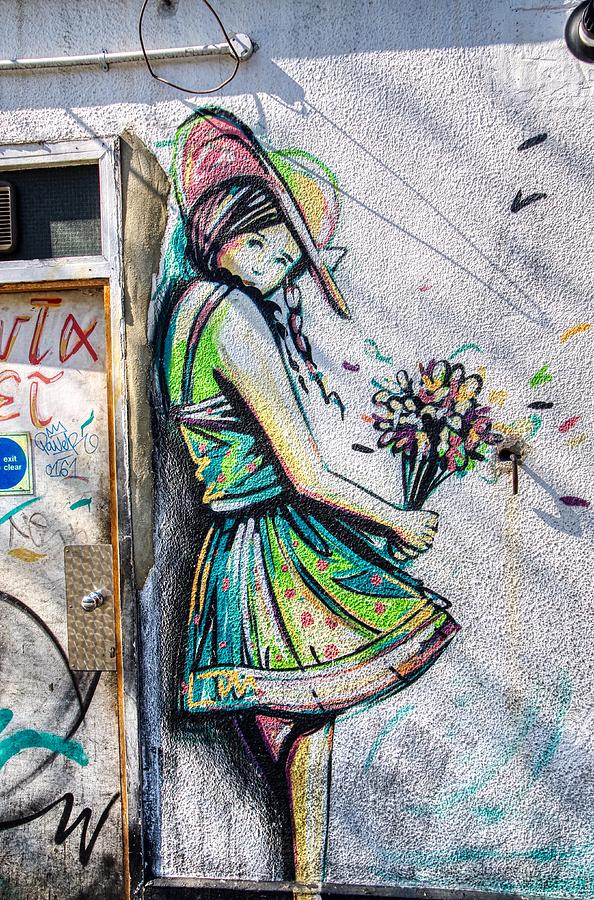 Graffiti Art Painting Of Camden Girl #2 Painting by Raymond Hill