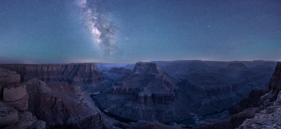Grand Canyon And Milky Way #1 Photograph by Willa Wei