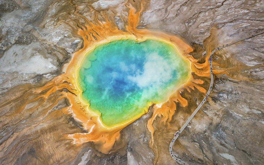 Grand Prismatic Spring at Yellowstone National Park, Wyoming, Am #1 Photograph by Ryan Kelehar