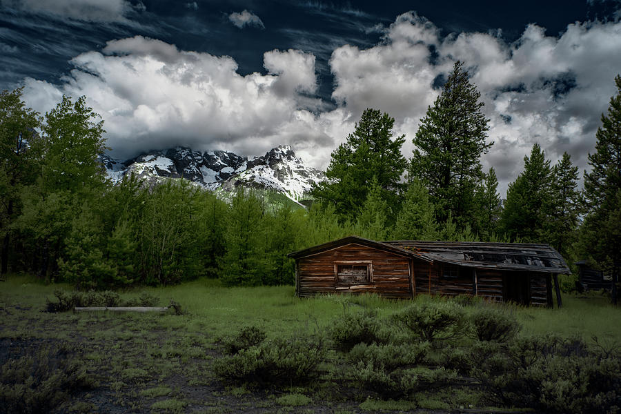 Grand Teton National Park Photograph - Grand Teton Cabin by Jon Glaser