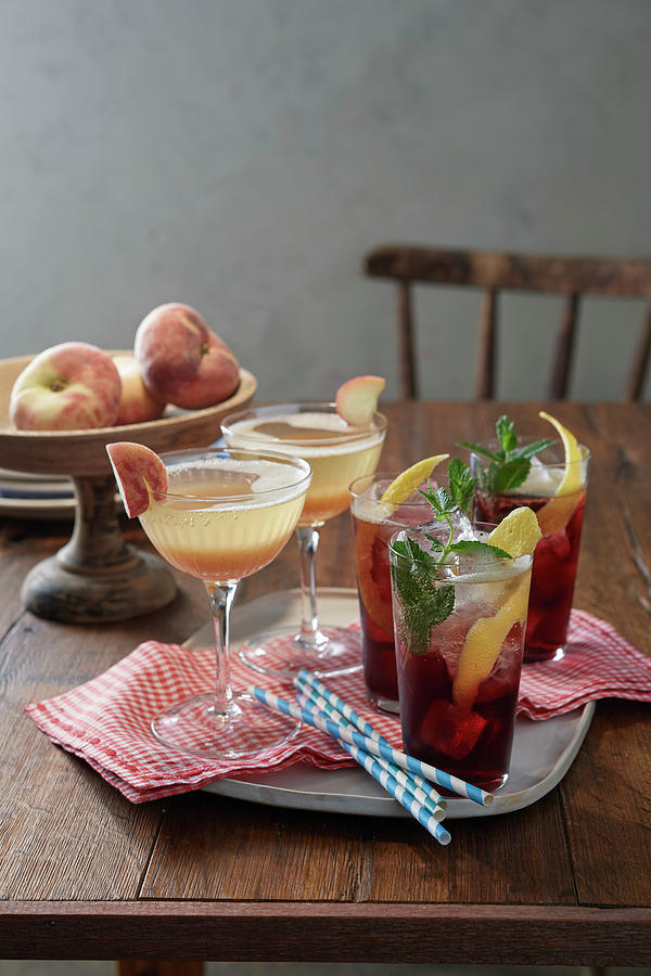 Grape-mint Lemonade, Riesling-peach Cocktail #1 Photograph by Stockfood Studios /  Jan-peter Westermann