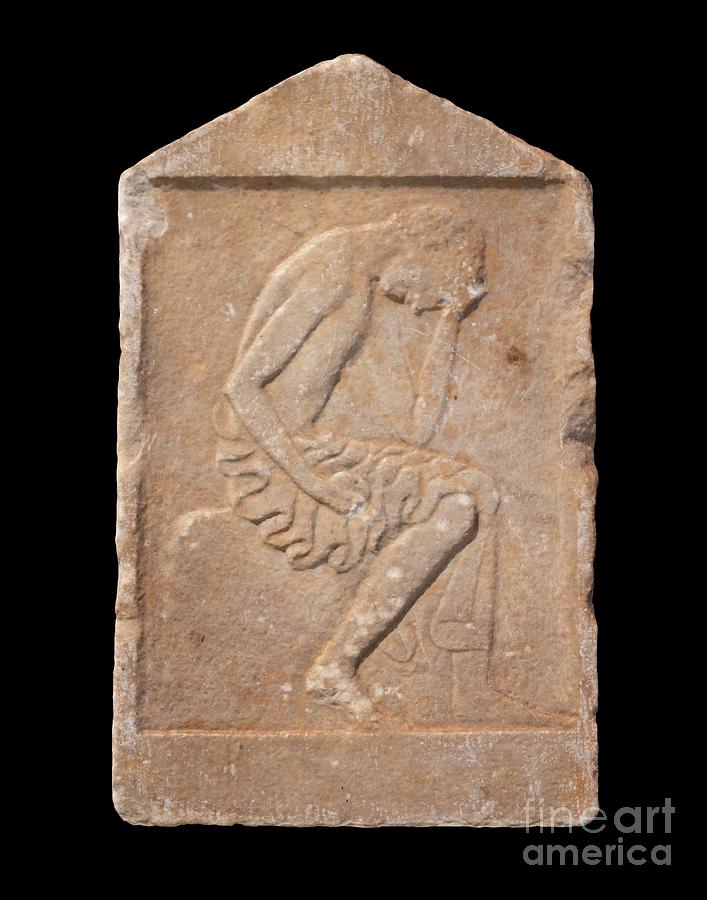 Stelae Photograph - Grave Stele With Relief #1 by David Parker/science Photo Library