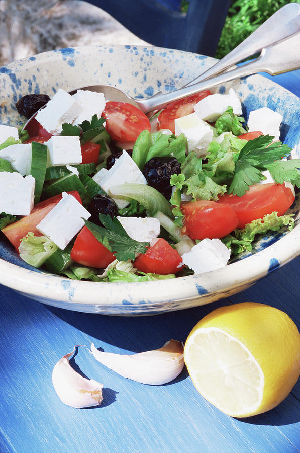 Still Life Digital Art - Greek Salad #1 by Jenny Cundy
