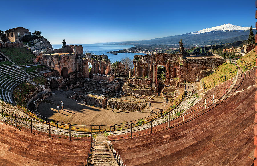 Greek Theatre, Ruins, Mount Etna #1 Photograph by Antonino Bartuccio