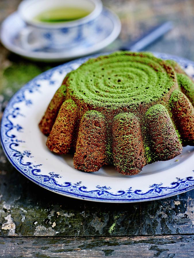 Green Tea And Cocoa Marble Cake With A White Chocolate Center #1 Photograph by Amiel