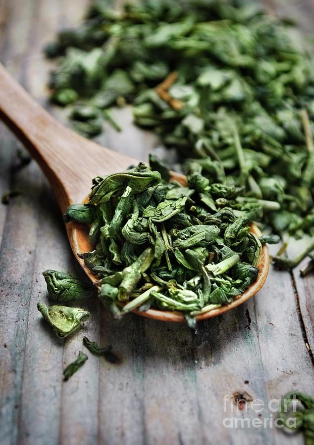 Green Tea In Spoon Photograph