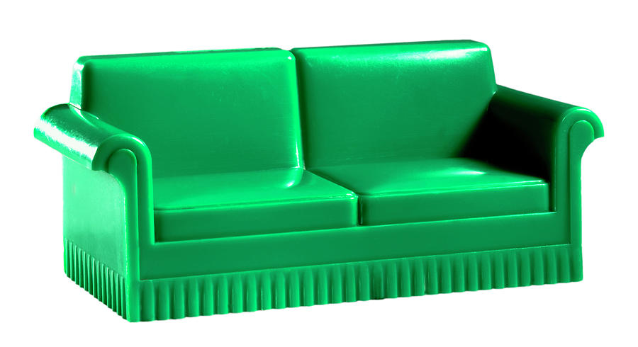 Davenport Drawing - Green Toy Sofa #1 by CSA Images
