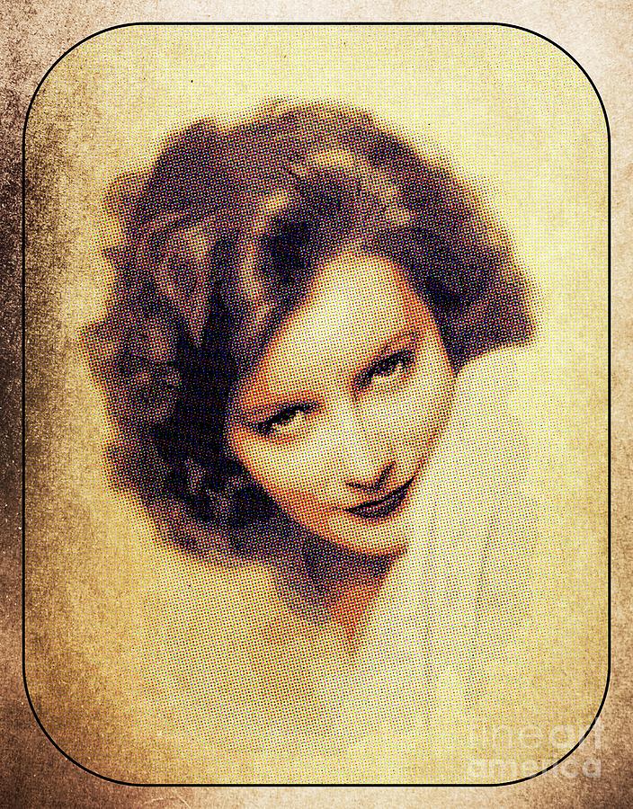 Vintage Digital Art - Greta Garbo, Vintage Movie Star #1 by Esoterica Art Agency
