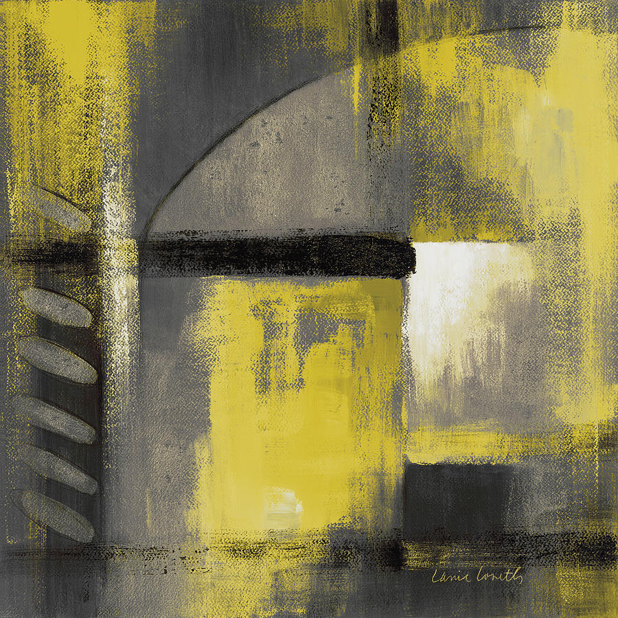 Abstract Painting - Grey And Yellow Soiree I #1 by Lanie Loreth