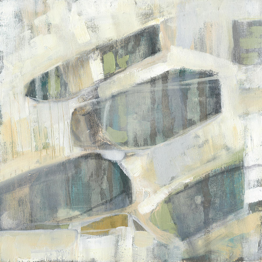 Abstract Painting - Grey Orbs II #1 by Jennifer Goldberger