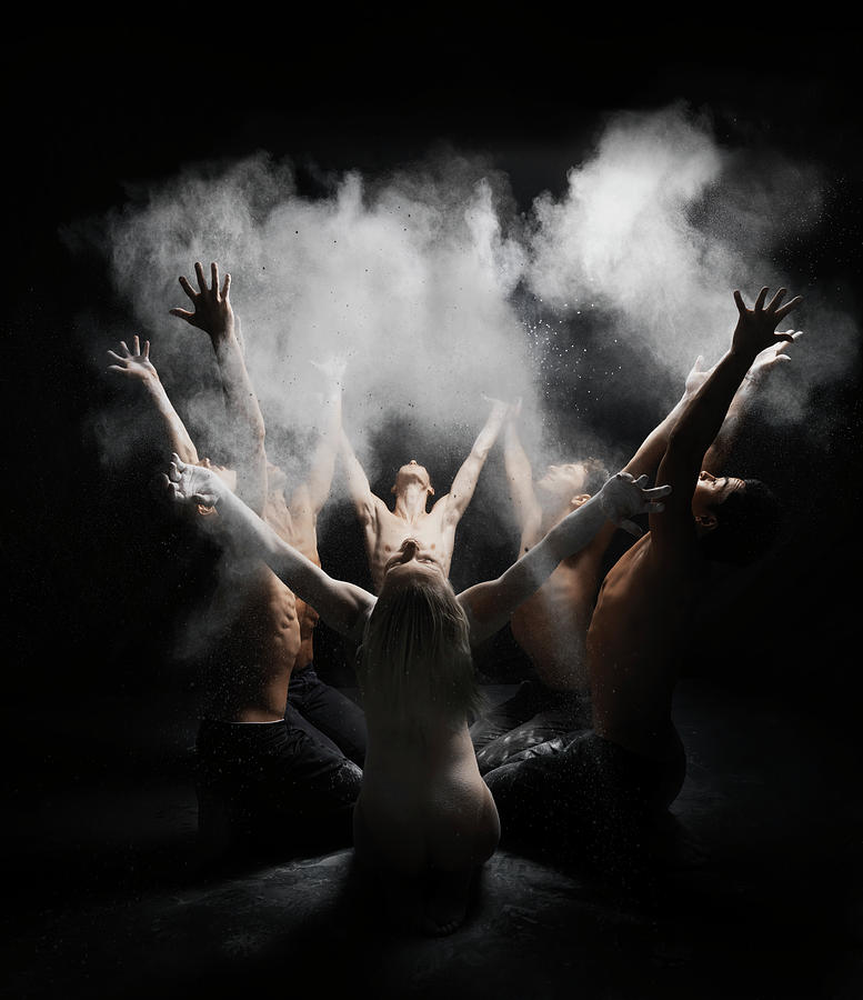 Group Of Dancers With White Powder #1 Photograph by Henrik Sorensen
