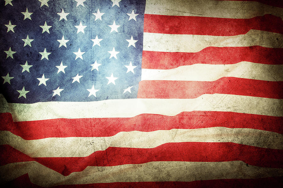 Grunge American flag #1 Photograph by Les Cunliffe