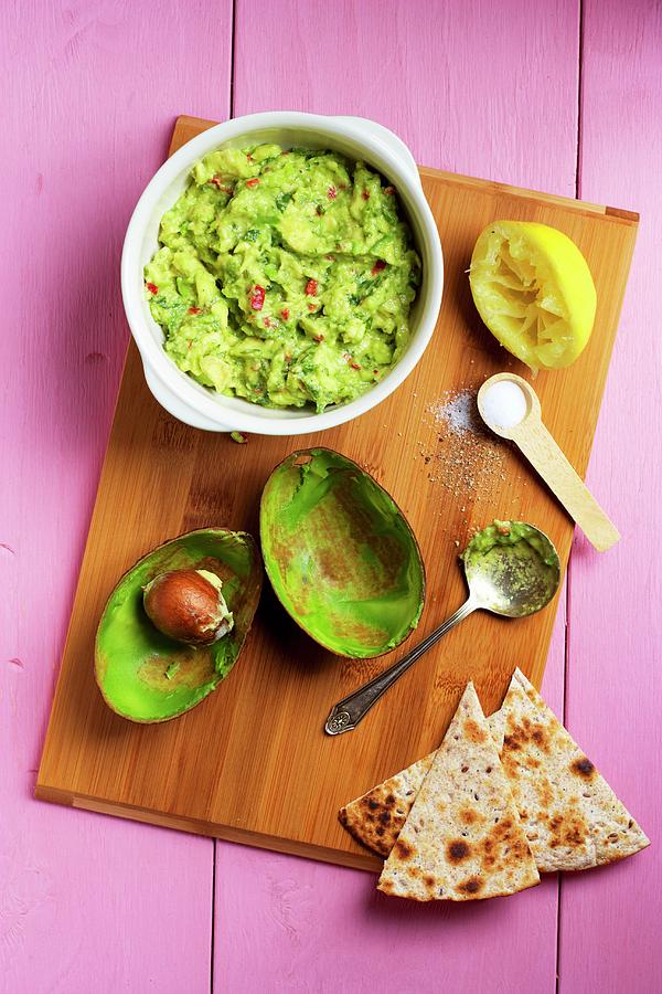 Guacamole With Ingredients #1 Photograph by Tim Pike