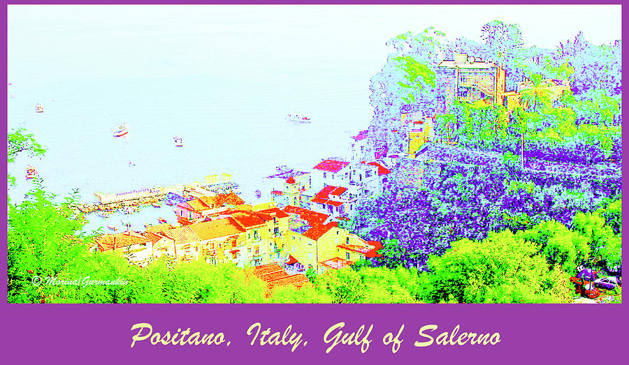 Gulf of Salerno Positano Italy #1 Digital Art by A Macarthur Gurmankin