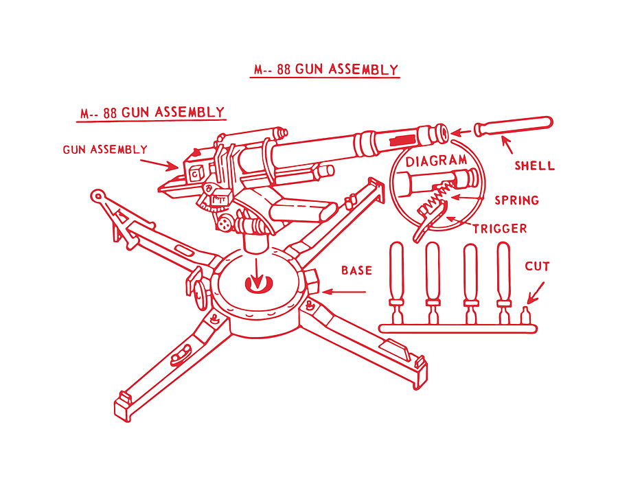 Gun Assembly Drawing by CSA Images | Fine Art America