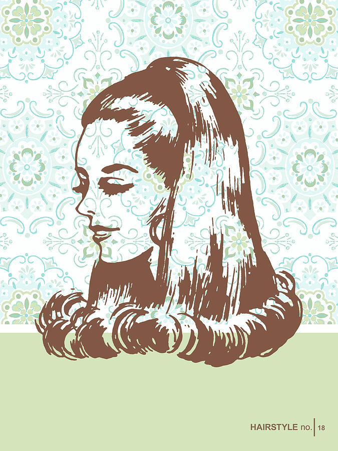 Vintage Drawing - Hair model #1 by CSA Images