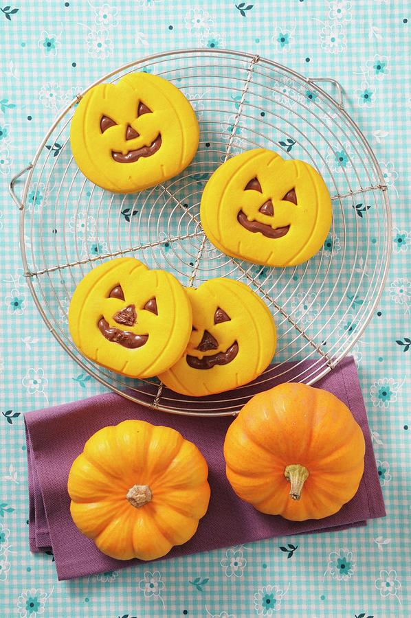 Halloween Biscuits And Mini Pumpkins #1 Photograph by Jean-christophe Riou