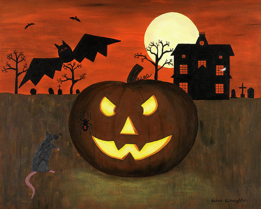 Halloween Painting - Halloween #1 by Susan C Houghton