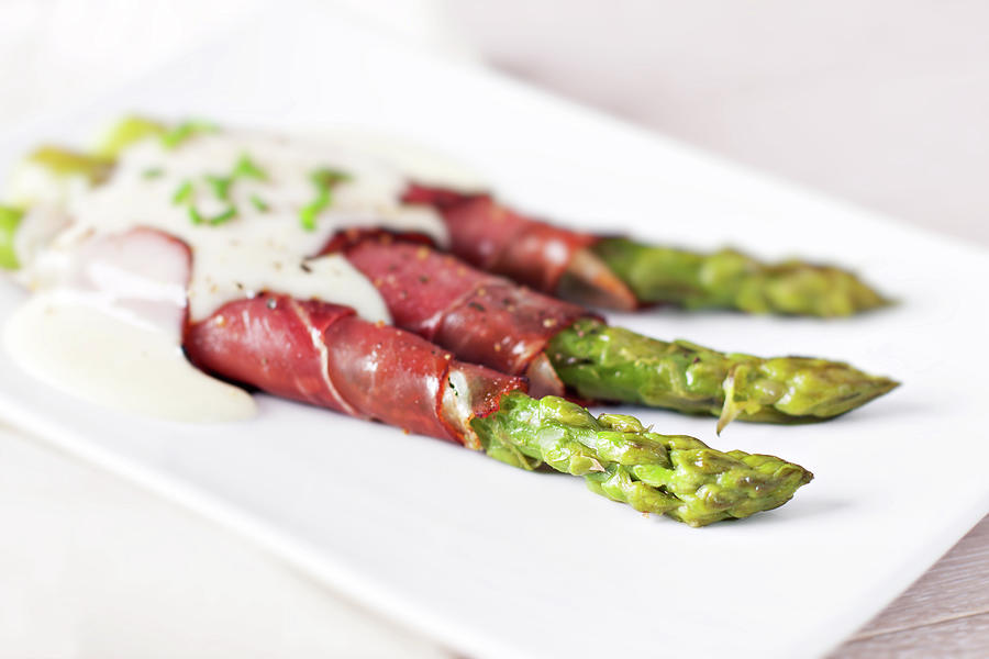 Ham Rolls With Asparagus And Bechamel #1 Photograph by Svariophoto