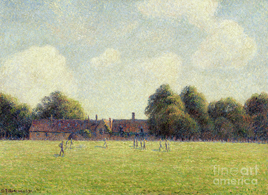 Hampton Court Green, 1891 Painting by Camille Pissarro