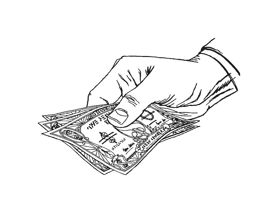 Hand Holding Cash Drawing by CSA Images | Fine Art America