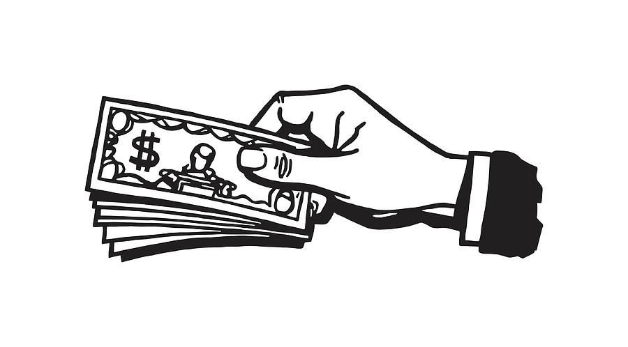 Hand Holding Money Drawing by CSA Images - Fine Art America